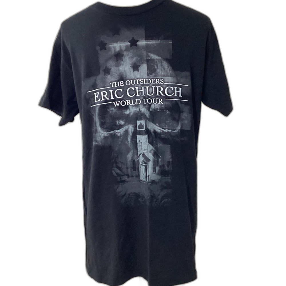 Eric Church T-Shirt Men’s Size M Black 2014 The Outsiders World Tour Concert